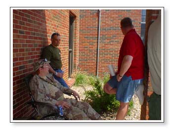  members hanging out in the shade 